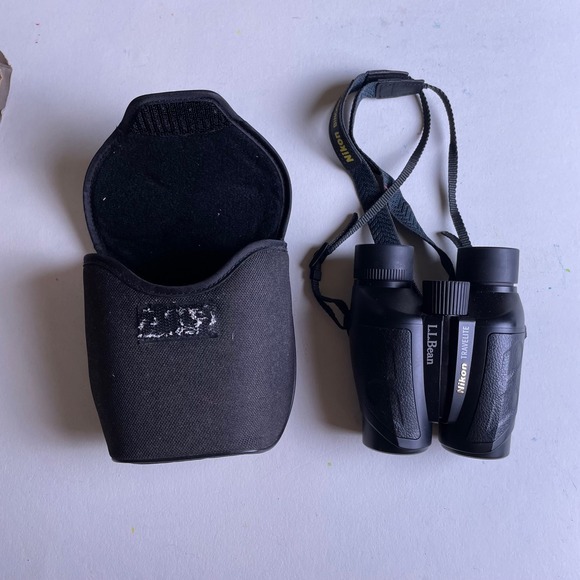 Vintage Nikon Travelite 8x25 5.6 CX Binoculars L.L.Bean Edition With‎ Case Black - Picture 1 of 6
